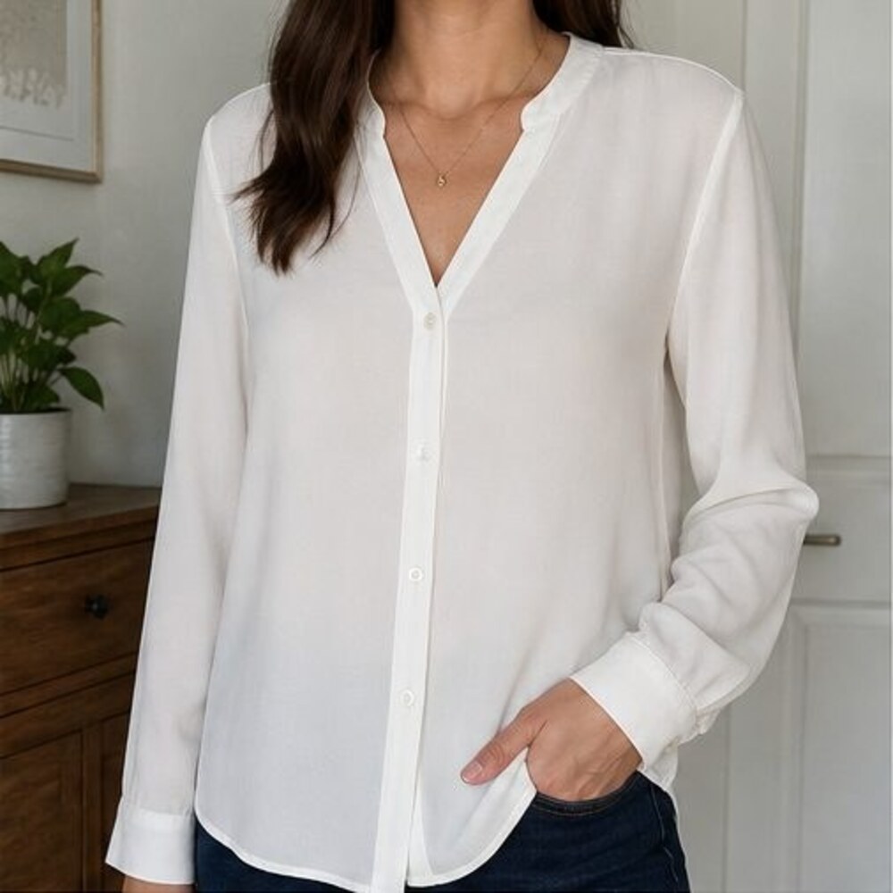 Ivory Ruffle Blouse - Picture 2 of 6